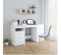 Bureau - VIDAXL - Blanc - 140x50x76 cm - 3 tiroirs - Style Classique - Intemporel