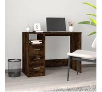 Bureau - VIDAXL - Chêne fumé - 3 tiroirs - 102x50x76 cm - Bois d'ingénierie