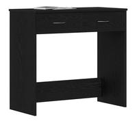 Bureau - vidaXL - Chêne noir - 80x40x75 cm - bois d'ingénierie - 2 tiroirs - Charge maximale 75 kg - Compact - Assemblage requis 961