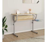vidaXL Bureau d'artisanat chêne sonoma et gris 110x53x(58-87) cm
