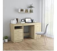 Bureau - VIDAXL - Chêne sonoma - 3 tiroirs - Design contemporain - 140x50x76 cm
