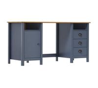 Bureau - VIDAXL - Hill Range - Bois de pin massif - 3 tiroirs - 150x50x74 cm - Gris