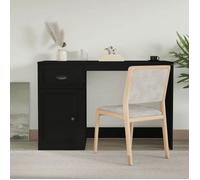 Bureau - vidaXL - Noir - 115x50x75 cm - Bois d'ingénierie - Tiroir
