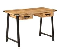 Bureau - VIDAXL - Table d'Étude en Bois de Manguier Massif - 2 Tiroirs - 120x60 cm - Style Contemporain Marron G