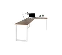 WORKSPACE BASIC I | 165x120 - Bureau d'angle noyer / blanc