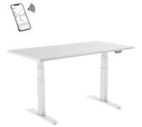 bureaux complets KIMEX 150-2312K2W Bureau motorisé assis-debout 120x75cm Plateau blanc/Pied blanc, Connecté 1 G