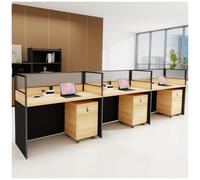 Bureaux en Cubicules, Postes De Travail avec Cloisons Insonorisées, Bureaux avec Système De Gestion des Câbles, pour Le Télétravail et L'école À Domicile.,3~Person~S