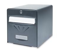 BURG WÄCHTER Balnéaire - Boîte aux lettres en acier galvanisé 2 portes gris anthracite - Barillet La Poste, porte étiquette anti-UV