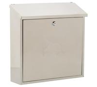 Burg-Wachter MB03ST Boîte aux lettres murale contemporaine en acier inoxydable verrouillable résistant aux intempéries 37 x 37 x 12 cm