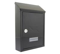Burg-Wachter MB09BK Avon Boîte aux lettres murale en acier galvanisé verrouillable résistant aux intempéries Noir 21 x 30 x 6,5 cm