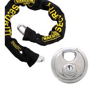 Burg Wachter SKM 6/60 SPL Chaîne de sécurité et cadenas à disque en acier inoxydable Noir 60 cm 6 mm