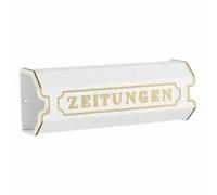Burg-Wächter 1890, boîte à journaux avec étiquette, fonte d'aluminium, W Blanc
