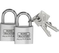 Burg Wächter 36161 Cadenas 40.00 mm fermeture universelle aluminium avec serrure à clé