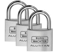 Burg Wächter 36251 Cadenas 40.00 mm fermeture universelle aluminium avec serrure à clé