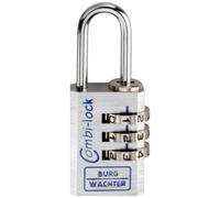 Burg Wächter 3631 Cadenas 22.90 mm aluminium argenté (chromé) avec serrure à combinaison