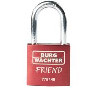 Burg Wächter 39431 Cadenas 40.00 mm fermeture différente rouge avec serrure à clé