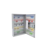 BURG-WÄCHTER Armoire à clés Murale, Bandes de Crochets et Porte-clés colorés, registre à clés Amovible, avec Cylindre profilé 30/10 et 3 clés, 100 Crochets, 6850/100 PZ, Gris