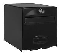 BURG WACHTER Boîte aux lettres Balthazar en acier galvanisé pré-laqué, 1 porte noire, antieffraction jusqu'à 22 kg, anticorrosion, ouverture verticale