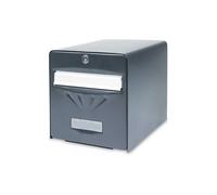 BURG WACHTER Boîte aux lettres en acier galvanisé, porte arrière vitrée, gris anthracite, résistante à l'effraction, barillet La Poste