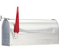 BURG-WÄCHTER Boîte aux lettres américaine, U.S. Mailbox avec fanion pivotant, Sans plaque pour le nom, Aluminium, US-Box 892 ALU