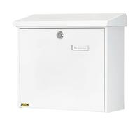 Burg Wächter Boîte aux lettres Comfort 913 W (4120) – Acier galvanisé, verrouillable, fente A4, blanc
