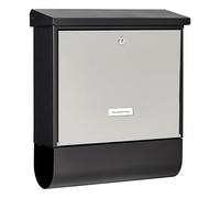 Burg Wächter Boîte aux lettres London 68670 B+S Acier inoxydable/galvanisé A4 Noir mat/Argenté