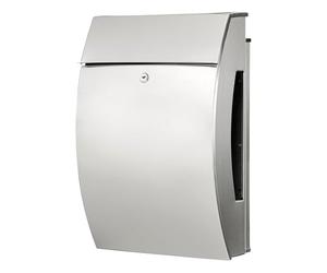 BURG-WÄCHTER, Boîte aux Lettres en Acier Inoxydable avec Butoir de Porte, Hamburg 3815 Ni, Acier Inoxydable, Format de Fente: A4, entièrement Galvanisé