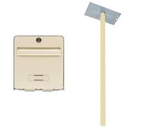 BURG-WÄCHTER, Boîte aux Lettres Normalisée en Acier Galvanisé avec Porte à Ouverture Totale, Stop-Courrier (Porte bloquée à 120°), 2 Portes, Favor, Beige & Pied pour Boîte aux Lettres
