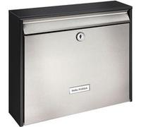 Burg Wächter Boîte aux lettres Oxford 6877 B+S Acier galva/inox, fente DIN C4, 2 clés, inox/noir