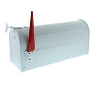 BURG-WÄCHTER Boîte aux lettres US mail, U.S. Mailbox avec fanion pivotant sans fenêtre pour le nom, Acier, US-Box 891 W, Blanc (similaire à RAL 9016)