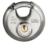 BURG-WÄCHTER Cadenas à anse ronde, Cadenas avec clés, Diamètre de l’anse 8 mm, Corps en inox, Cadenas en laiton, Protection anti-coupe, Circle 21 60