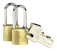 BURG-WÄCHTER, Cadenas à Cylindre, Lot de 2, Anse de 3,5 mm de diamètre, Protection contre l'ouverture par coupe-boulons et perçage, 4 Clés, Duo 222 20 26 SB