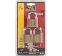 Burg Wächter Cadenas 15291 – 37,60 mm, laiton, fermeture universelle avec serrure à clé
