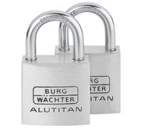 Burg Wächter Cadenas 36151 30 mm aluminium, serrure à clé, lot de 2