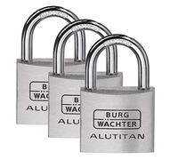 Burg Wächter 36251 Cadenas 40.00 mm fermeture universelle aluminium avec serrure à clé