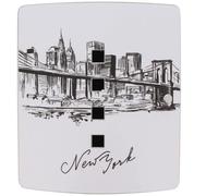 BURG-WÄCHTER Coffre-fort mural 6204/10 avec motif Skyline New York, porte en acier inoxydable, fermeture magnétique, boîtier acier galvanisé noir