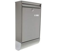BURG-WÄCHTER, Ensemble Boîte aux Lettres avec Boîte à Journal inclus, Berlin 37770 Ni, en Acier Inoxydable, Format d'Insertion A4, Norme Européenne EN 13724, Gris