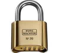 Burg Wächter Vorhängeschloss No. 99 Ni 50 SB Messing Zahlenschloss