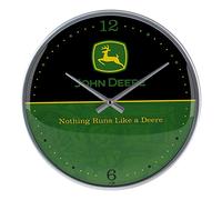 Burg-Wchter Murale rétro, Grande Horloge de Cuisine, Multicolore, John Deere Logo - Black and Green