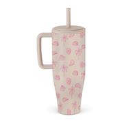 BURGA Gobelet 1,2 L avec Poignée et Paille - Bouteille Isotherme Étanche, garde les boissons chaudes 12 h et froides toute la journée, compatible porte-gobelets, gobelet de voyage en acier inoxydable