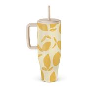BURGA Gobelet 1,2 L avec Poignée et Paille - Bouteille Isotherme Étanche, garde les boissons chaudes 12 h et froides toute la journée, compatible porte-gobelets, gobelet de voyage en acier inoxydable