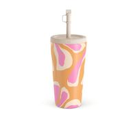 BURGA Gobelet de Voyage 500 ml - Gobelet Isotherme en Acier Inoxydable, garde les boissons chaudes 6 h et froides 24 h, couvercle à paille étanche, compatible porte-gobelets