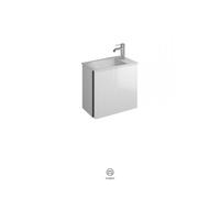 burgbad Badu lavabo en minéral coulé blanc velvet, inclus meuble sous lavabo, 1 portes charnière à droite, largeur 520mm, SFUM052LF3967C0037G0196, Couleur: Graphite doux mat / Graphite doux mat, poign