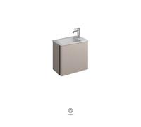 burgbad Badu lavabo en minéral coulé blanc velvet, inclus meuble sous lavabo, 1 portes charnière à gauche, largeur 520mm, SFUM052RF3690C0037G0196, Couleur: Gris basalte mat / gris basalte mat, poignée
