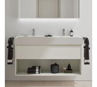 Burgbad Devio Meuble avec plan vasque double en céramique, 1 tiroir, SHKI121F7214C0001,
