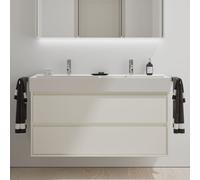 Burgbad Devio Meuble avec plan vasque double en céramique, 2 tiroirs, SHKF121F7214C0001,