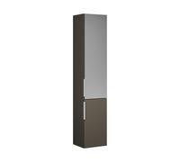 burgbad Eqio Armoire haute 2 portes, charnières à droite, 1 porte miroir extérieur, 1760x350x320mm, HSKW035RF2010G0146, Couleur: Gris brillant / Gris brillant, poignée chromée G0146