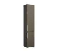 burgbad Eqio Armoire haute 2 portes, charnières à droite, 1760x350x320mm, HSFB035RF2010G0146, Couleur: Gris brillant / Gris brillant, poignée chromée G0146