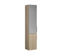 burgbad Eqio Armoire haute 2 portes, charnières à gauche, 1 porte miroir extérieur, 1760x350x320mm, HSKW035LF3180G0146, Couleur: Chêne Décor Cachemire / Chêne Décor Cachemire, manche G0146