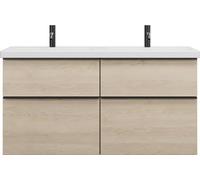 burgbad Eqio double lavabo en céramique y compris meuble sous-lavabo avec 4 tiroirs, largeur 1230mm, SEYT123F3180C0001G0252
